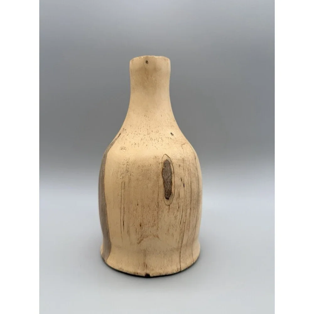 Hand Turned Dogwood Wood Flower Jug Bud Vase Signed Bryan Montgomery 7.5